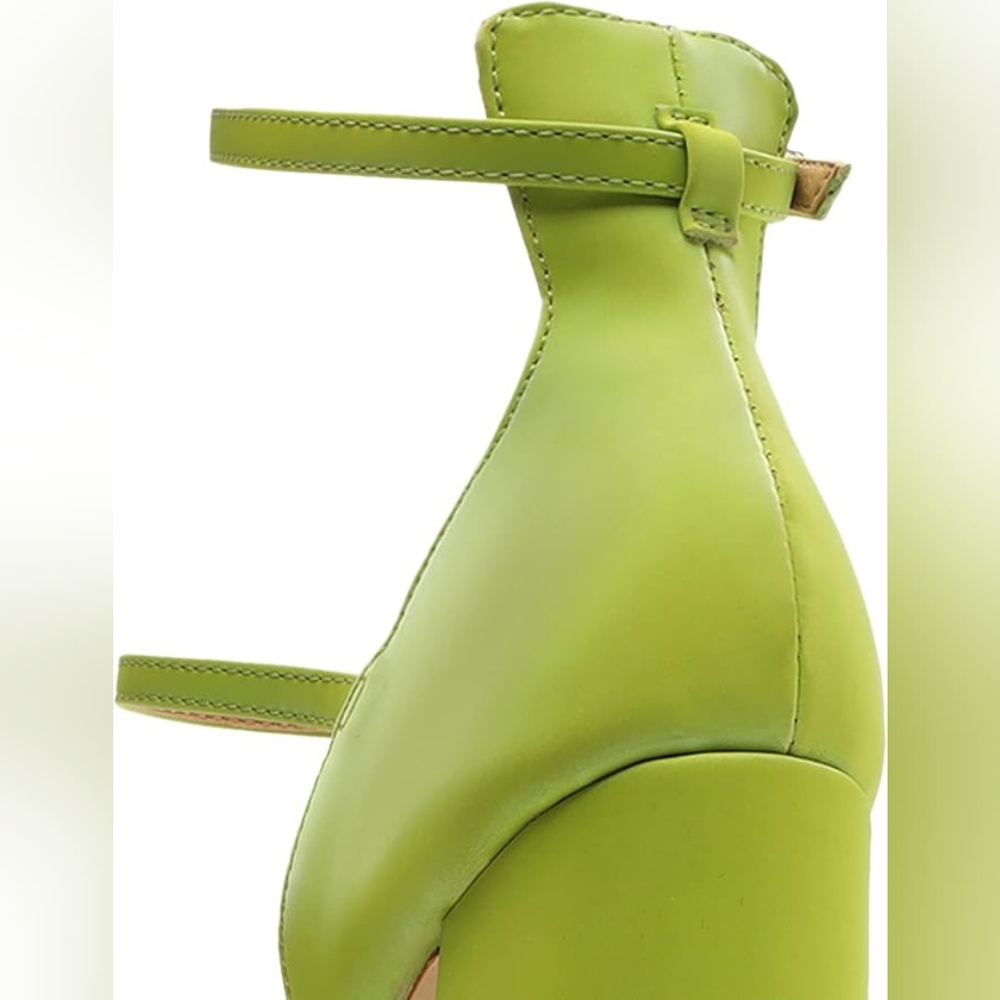 SCHUTZ Elysee Green Size 7 M Chunky Platform Heels - Picture 2 of 9